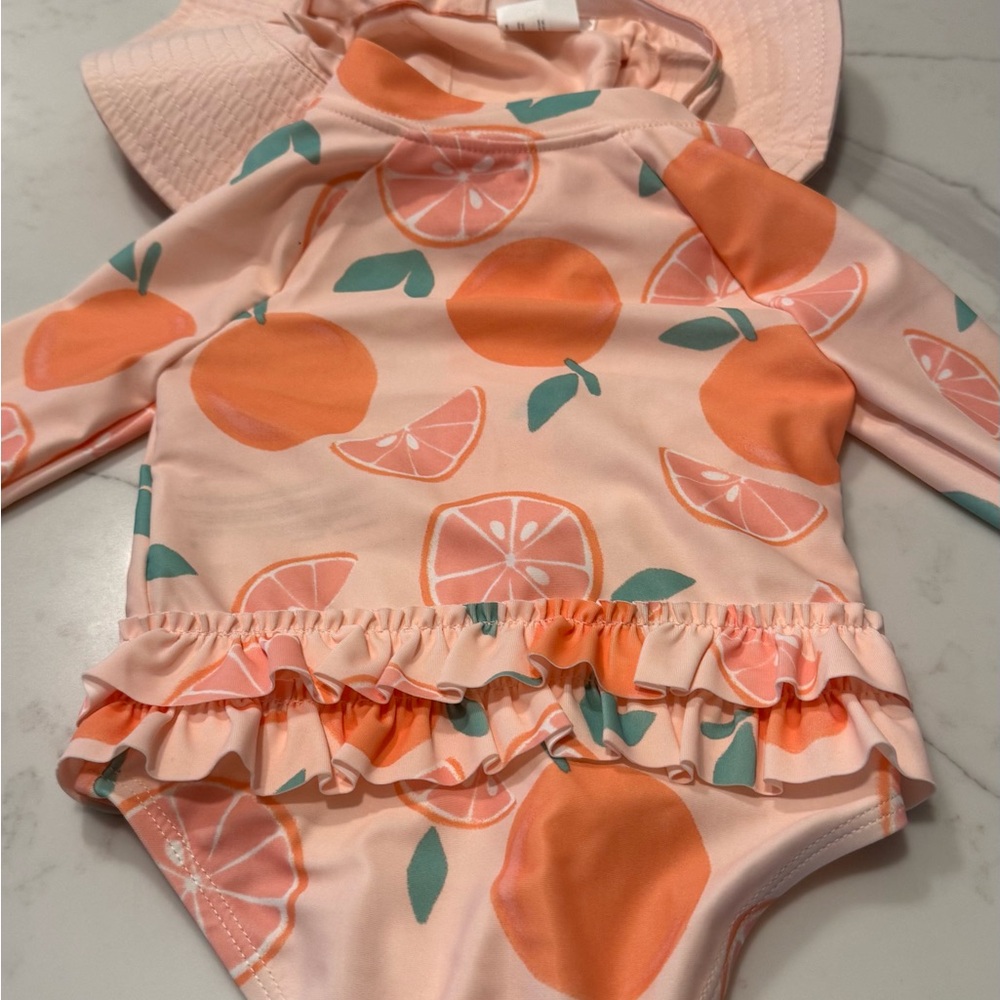 Carter's Peach and Orange Kids Swim Rashguard Set - Picture 7 of 7